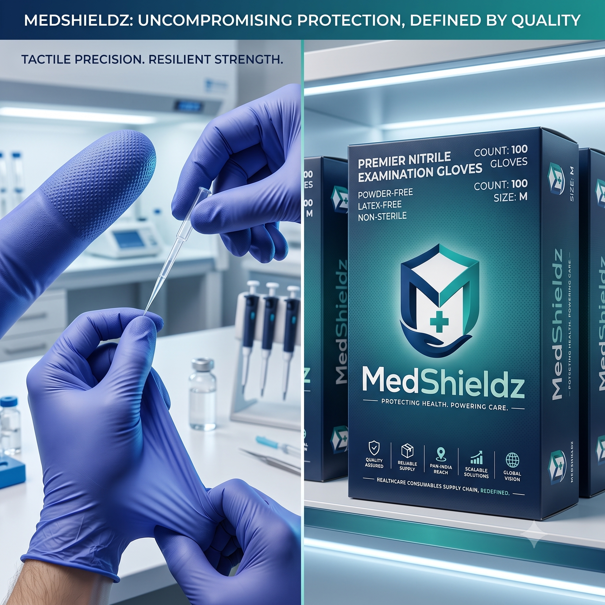 MedShieldz Premier Nitrile Examination Gloves
